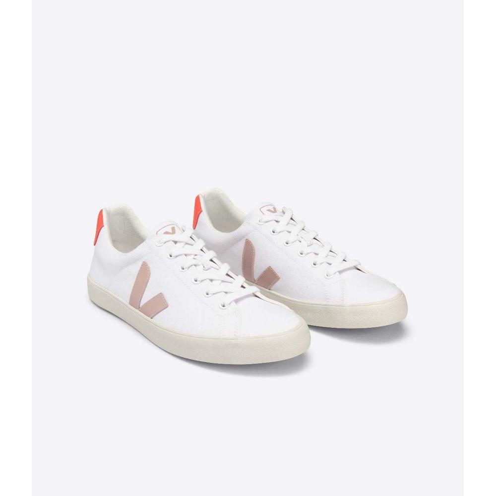 Pantofi Dama Veja ESPLAR SE CANVAS White/Orange | RO 512XYU